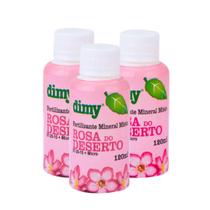 Kit 3 Fertilizantes Liquido Rosa do Deserto Concentrado Dimy - 120ml