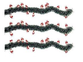 Kit 3 Festão Verde Nevada Com Papai Noel Decoração Natal 2m Kit 3 Festão Verde Nevada Com Papai Noel Decoração Natal 2m