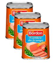 Kit 3 fiambre bordon sabor frango lata 320g