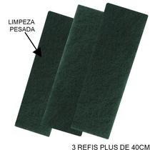 Kit 3 Fibra Sintética Verde Para Suporte LT Plus Limpeza Pesada 40cm