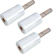 Kit 3 filme stretch plastico empacotamento manual 150mm x 300m vonder