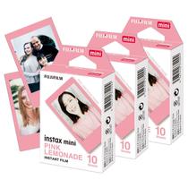 Kit 3 Filmes Fotográficos Fujifilm Pink Lemonade Para Instax Mini - 30 Fotos