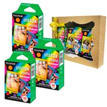 Kit 3 Filmes Instax Mini Rainbow Para Câmera E Impressora - Kit Presente