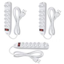 Kit 3 Filtro De Linha Régua 6 Tomadas Tecnologia Dps 1,5m