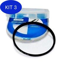 Kit 3 Filtro Protetor Lente Uv 62Mm Para Canon Nikon Sony + Caixa