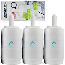 Kit 3 Filtro Refil Torneira Filtro Bica Móvel Compatível Lorenzetti Acqua Bella Vitalle Imperatriz Delta Herc Forusi