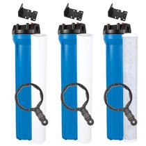 Kit 3 Filtros Completo Carvão Ativado Polipropileno 20 X 2,5 Azul Kit 3 Filtros Completo Carvão Ativado Polipropileno 20 X 2,5 Azul