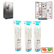 KIT 3 Filtros De água Side By Side Brastemp Whirlpool Original com carvão ativado W10320833