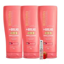 Kit 3 Finalizador Hidratante Mais Brilho 200gr Bio Extratus + Presente Lourre 15ml