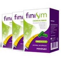 Kit 3 Finisim Picolinato de cromo & fibras Maxinutri 60 Cápsulas