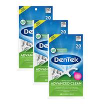 Kit 3 Fio Dental DenTek Floss Picks Triple Clean Advanced 20un cada Kit 3 Fio Dental DenTek Floss Picks Triple Clean Advanced 20un cada