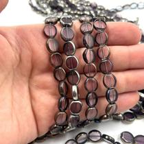 Kit 3 Fios de Pedra 10mm 35un Redondo Chato Fumê Fio 33cm Kit 3 Fios de Pedra 10mm 35un Redondo Chato Fumê Fio 33cm