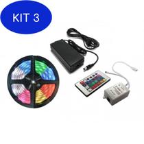 Kit 3 Fita De Led Rgb 5 Metros