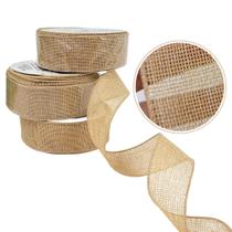 Kit 3 Fita Decorativa Juta Aramada 3Cmx9M Páscoa Natal Kit 3 Fita Decorativa Juta Aramada 3Cmx9M Páscoa Natal
