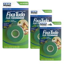 Kit 3 Fita Dupla Face Acrilica 19mm x 2m Tekbond Kit 3 Fita Dupla Face Acrilica 19mm x 2m Tekbond