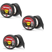 Kit 3 Fita Isolante 3M Imperial 18MM X 10M Preta