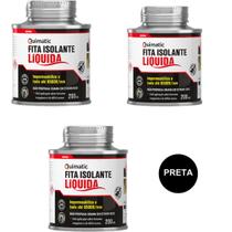 Kit 3 Fita Isolante Líq. Preta 200ml Todos os Usos Quimatic Kit 3 Fita Isolante Líq. Preta 200ml Todos os Usos Quimatic