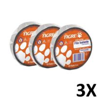 Kit 3 Fita Isolante Retardante Chamas 18mmX10m Tigre Kit 3 Fita Isolante Retardante Chamas 18mmX10m Tigre