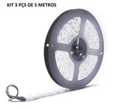 kit 3 Fita Led 3528 Sem Silicone 5 Metros Branca Branco Frio kit 3 Fita Led 3528 Sem Silicone 5 Metros Branca Branco Frio