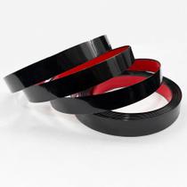 Kit 3 Fita Metalizada Auto Colante Preto PVC 24mm Decoração de Móveis e Paredes 15M
