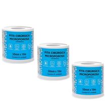 Kit 3 Fita Microporosa Cirúrgica Hipoalérgica 50mm x 10m - Ciex