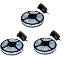 KIT 3 Fita Super Led 5050 Branco Frio 300 Leds 5 M + Fonte KIT 3 Fita Super Led 5050 Branco Frio 300 Leds 5 M + Fonte
