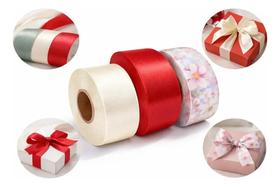 Kit 3 Fitas 32mmx10m Fracionadas Floral Vermelho Branco Laço - Mais vendido - Lindo Kit 3 Fitas 32mmx10m Fracionadas Floral Vermelho Branco Laço - Mais vendido - Lindo