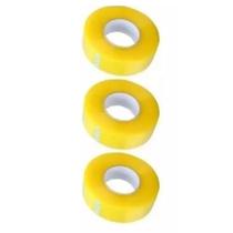 Kit 3 Fitas Adesiva Transparente 200 metros Embalar Yesnio Amarela