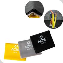 Kit 3 fitas elásticas fitness resistente band leve médio forte