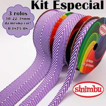 Kit 3 Fitas Peixe R:1875 (10/22/38mm) Sinimbu -C08-BC/Lilas