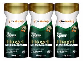Kit 3 FitoSport Gel Massageador de Arnica 21 ervas Combate Dores Da Academia Esporte E Corrida