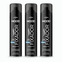 Kit 3 Fixador Para Cabelo Mood 400ml Spray Normal Hairspray Kit 3 Fixador Para Cabelo Mood 400ml Spray Normal Hairspray