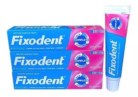 Kit 3 Fixodent Orig 68G Creme Adesivo Para Prótese Dentária