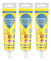Kit 3 Fixtudo Bisnaga Branco 70g Quartzolit