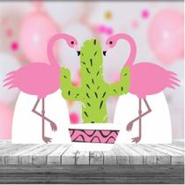 Kit 3 Flamingo Totem Display Mesa Festa Aniversário - Decorando e grudando