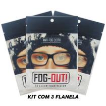 Kit 3 Flanela Antiembaçante Óculos, Viseira - Fog-Out