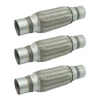 Kit 3 Flexível Do Tubo Cano De Escapamento Universal 38mm x 210mm