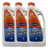 Kit 3 Floc Plus 2x1 Clarificante Decantador Hidroazul 1 Lt Kit 3 Floc Plus 2x1 Clarificante Decantador Hidroazul 1 Lt