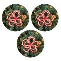 Kit 3 Flor Poinsetia Pick Bico De Papagaio Candy Natal 25Cm