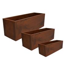 KIT 3 Floreiras Flat (Cor Aço Corten) JAPI KIT 3 Floreiras Flat (Cor Aço Corten) JAPI