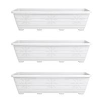 Kit 3 Floreiras Grandes 80cm Jardim Plástico Branca