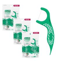 Kit 3 Flosser Fio Dental Individual Forquilha com Haste Resistente 120un Gum Kit 3 Flosser Fio Dental Individual Forquilha com Haste Resistente 120un Gum