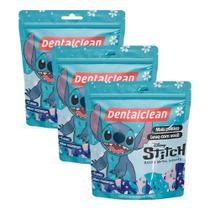 Kit 3 Flosser Fio Dental Individual Forquilha com Haste Stitch Infantil 50un Sabor Morango Dentalclean