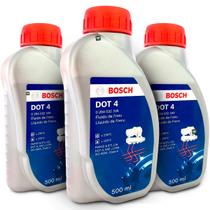 Kit 3 Fluidos Óleo de Freio Bosch DOT 4 Carro e Moto 500ml