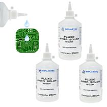 Kit 3 Fluxo Para Solda Liquido 250ml No Clean Profissional Implastec Eletrônicos