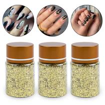 Kit 3 Folha de Ouro Picada Dourado Decoração Encapsulamento de Unhas Nail Art Nail Designer Unhas Decoradas Manicure Kit 3 Folha de Ouro Picada Dourado Decoração Encapsulamento de Unhas Nail Art Nail Designer Unhas Decoradas Manicure