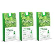 Kit 3 Folha Depilacao Facial Hortela - Depilflax