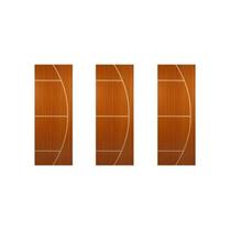 Kit 3 Folhas de Porta Madeira Decorada 210x80cm 3,5cm Mogno MGM