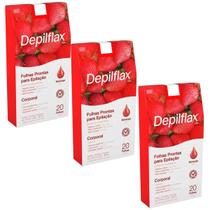Kit 3 Folhas Depilacao Corporal Morango - Depilflax Kit 3 Folhas Depilacao Corporal Morango - Depilflax