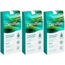 Kit 3 Folhas Prontas Depilação Facial Aloe Vera Depilflax Cera Fria Buco Sobrancelha 24 Unidades Kit 3 Folhas Prontas Depilação Facial Aloe Vera Depilflax Cera Fria Buco Sobrancelha 24 Unidades
